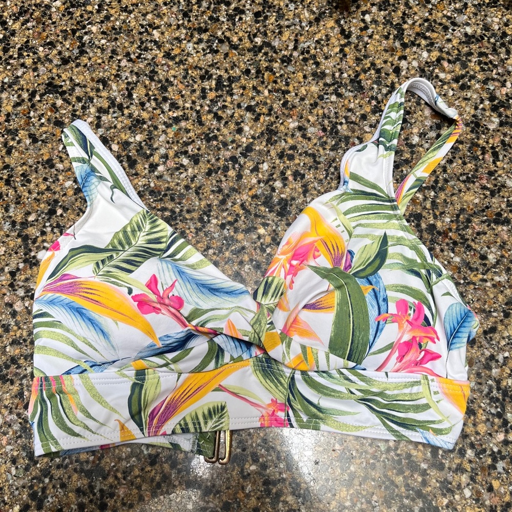 Tropical Print Bikini Top